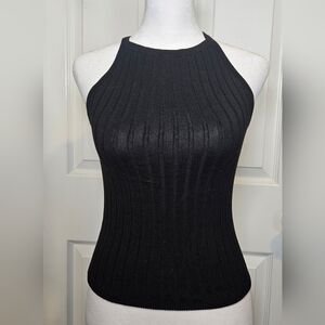 H&M Black Ribbed Sleeveless Tank Top. Size XS